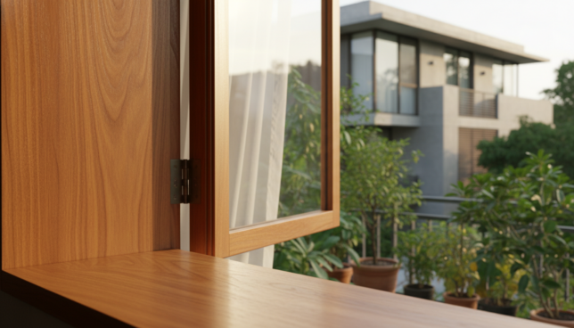 Holzfenster in modernem Design