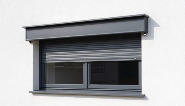 Kunststofffenster mit außenliegendem Vorbaurollladen an einem Wohnhaus